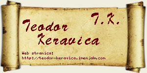 Teodor Keravica vizit kartica